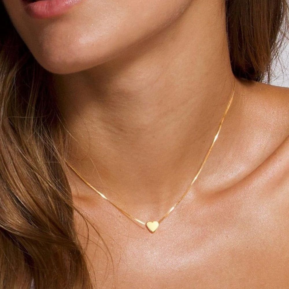 NEW 14k Gold Plated Elegant Gold Heart Pendant Necklace